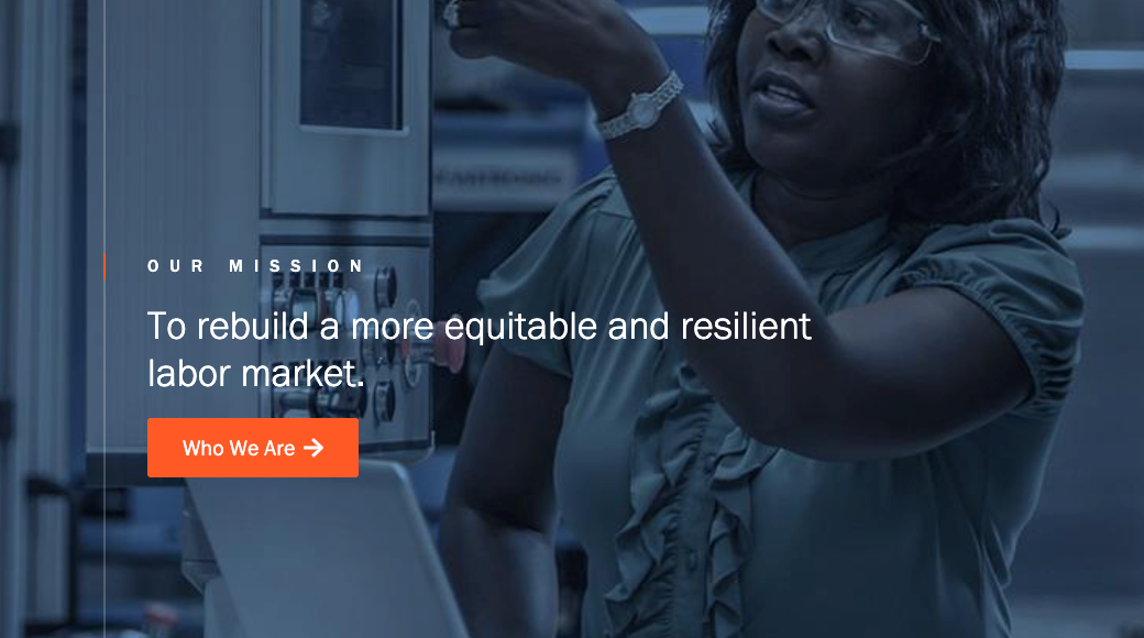 Screenshot of the Workrise Network homepage, demonstrating crisp visuals and highlighting.